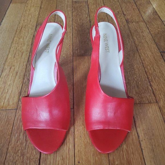Nine west red sandals heels 9.5 - Picture 3 of 7